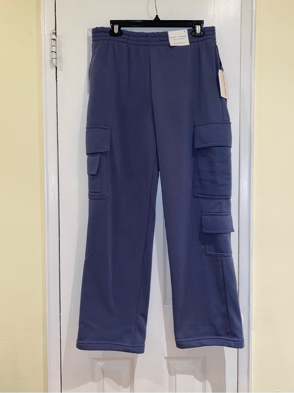 Better Together Cargo Sweatpants, Size L, Color: Periwinkle Blue
